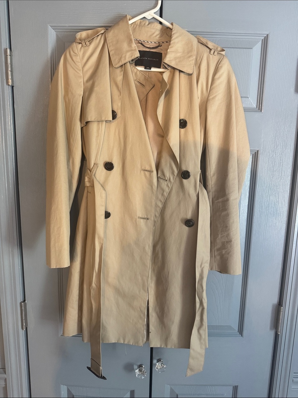 Banana Republic Tan Double-Breasted Trench Coat